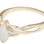 10K 10kt Karat Yellow Gold Beautiful Faux opal/diamond ring Photo 8