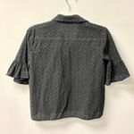 Madewell  Eyelet Bell-Sleeve Collared Button-Up Shirt Black Women's Size S Photo 2
