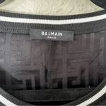 Balmain Black Jacquard Monogram Satin T-Shirt Women's Size US XL Photo 3