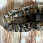 Francesca's Francesca’s indigo rd. Tekle Leopard Print Faux Fur Scuff Slippers Size 8 Photo 4