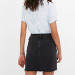 Madewell Stretch Denim Skirt Black Ashcraft Wash Raw Hem Size 23 Jean Mini Cute Photo 1