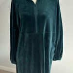Saturday Sunday Anthropologie Velour‎ Dress Funnel Neck Pullover Green XS Photo 0