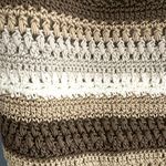 Lina: Brown/Tan/Beige/ White Woven (crocheted) Shoulder Bag Photo 5