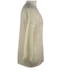 Covington  Sz XL Gold Metallic 3/4 Sleeve Crew Neck Sweater Cream Textured Front Photo 5
