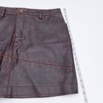 No Boundaries Vintage 90s Y2K  PVC Faux Leather Stitch Detail Brown Mini Skirt Photo 7