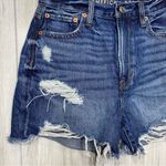 American Eagle  90s Boyfriend Distressed Raw Hem Frayed Denim Shorts size 0 Photo 4
