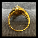 vintage gold plated ladies rhinestone cluster cocktail ring Photo 2