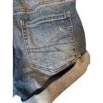 American Eagle  Blue Distressed Ripped Hi-Rise Shortie Cuffed Shorts Women Sz 0 Photo 3