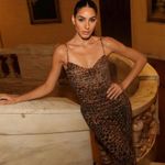 ZARA  Maxi Dress Mesh Cheetah Animal print leopard  Bodycon Fitted Photo 6