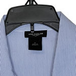 Ann Taylor  Button Up‎ Shirt Size 0 Blue White Striped 3/4 Sleeve Stretch Blend Photo 1