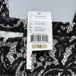 Karen Kane  Black and White Floral Lace Boho Print Ponte Pants Size 12 NWT Photo 2