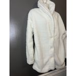 PJ Salvage Coat Womens XL White Faux Fur Sherpa Fleece Button Front Long Cozy Photo 1