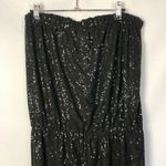 Tibi Black Sequin Strapless Maxi Formal Gown M Photo 3
