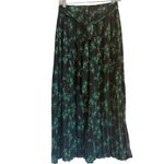 Topshop  Black Mini Pleated Floral Print Midi Skirt with Elastic Waist & Tie Belt Photo 3
