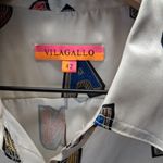 NWOT Vilagallo White Graphic Button Photo 3