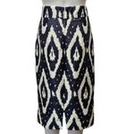J.Crew  Collection Blue & White Ikat Silk Blend Pencil Skirt Size 4 Photo 6