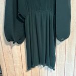 NWT Floret Studios Pleated Long Sleeve Mini Dress Green Size XL Photo 4