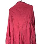 Free People  Red Polka Dot Button Dow Shirt Dress Size L Photo 7
