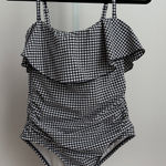 Kona Sol  Gingham Ruffle One Piece Swimsuit Women's‎ Swimwear size S Photo 0