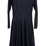 Maje Rana Black Eyelet Lace Semi Sheer Midi Dress size 1/ US XS Photo 3