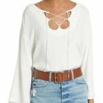 frame denim  Mirrored Lace Up Tie Front Blouse Photo 0
