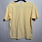 Vintage Butter Yellow Cotton Short Sleeve Top M Relaxed Cottage Lace Buttons USA Size M Photo 1