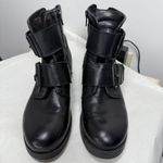 Mark Jenkins Black Chunky Leather Combat Buckle Boots Sz 10 Photo 1
