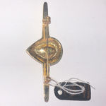 Angel Brand Elegant Vintage Gold Tone and Red Rhinestone Teardrop Brooch Photo 4