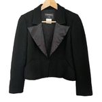 Chanel Vintage Boucle Black Wool Dinner Jacket Cropped Blazer Archival 2003 Photo 9