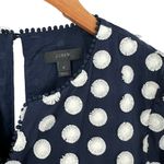 J.Crew Navy Blue & White Embroidered Polka Dot Cotton Bell Sleeve Dress Size 6 Photo 3