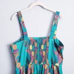 1901  Tropical Pineapple Square Neck Smocked Midi Dress Photo 5