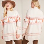 Anthropologie Aimee PomPom Alpaca Sweater Small Boho Western Photo 2