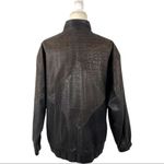 VTG Comint Leather Jacket with croc details and shoulder pads Size Large Brown Photo 11