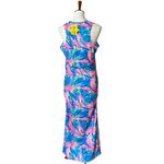 Maxi Dress Large Tropical UPF 50 Resortwear Dress Preppy Boho Vacation Cruise Pink Photo 6