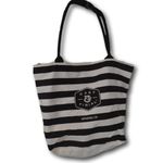 Harp & Finial Black & White Stripe Zippered Tote Photo 1