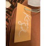 Kona Sol Womens Zebra Print Cross Tie Back Bikini Top Brown Black  Size Small Photo 2