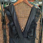 Size XS//Vintage 60s Black Sleepwear Pajama Jumpsuit Photo 3