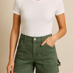 Citizens of Humanity NWT  olive green Leah utility shorts Photo 0