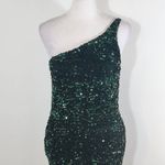 Mi Ami Green Sequin One Shoulder Mini Dress NWOT Size Small Formal Sequin Dress Photo 2