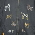 Vintage Mureli Animal Cat Dog Embroidered 90s Long Sleeve Black Retro Jacket Lg Photo 1
