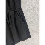 Oak + Fort  Women's Romper Solid Black Shorts Size OS Crinkle Elastic Off Shoulde Photo 3