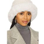 Unreal Fur Yeoman Bucket Hat in Cream One Size New Womens Faux Fur White Photo 0