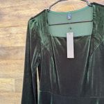 Allegra K Nwt  Square Neck Velvet Green Midi Flare Dress  Photo 3