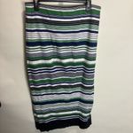 Ralph Lauren Straight Pencil Skirt Women's Navy Green White Pull On Stretch L Blue Size L Photo 4
