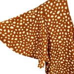 Fortune + Ivy  Rust White Polka Dot Faux Wrap Dress Short Sleeve Knit Large Photo 1