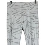 Athleta Gray Zebra Print Salutation Stash Pocket II 7/8 Leggings Womens S Gym Photo 4