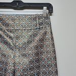 Alice + Olivia Size 0 Brown & Blue Print Poly Blend Metallic Abstract Pants Photo 1