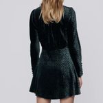 ZARA  Floral‎ Velvet Mini Dress Women's Medium Blue Black Holiday Hippie Dainty Photo 3