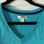 Croft & Barrow Women's V-Neck Sweater - Turquoise and Magenta Photo 5