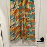 Milly $345 GOSSIP GIRL  GREEN WATERCOLOR SHIMMER SILK DRESS Sz 6 Photo 4